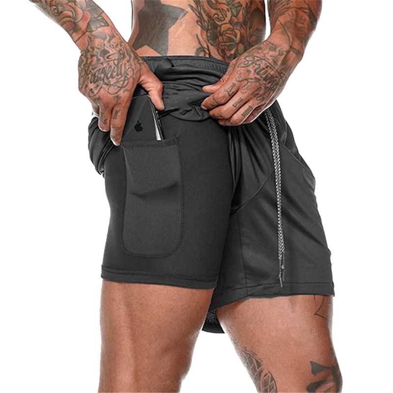 Short de sport 2 en 1 Noir (Collant noir)